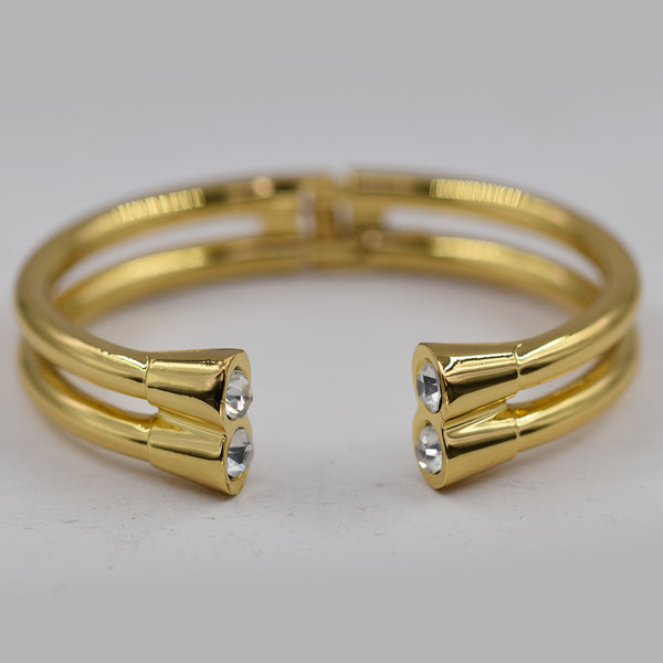 Double row bangle with crystal end features