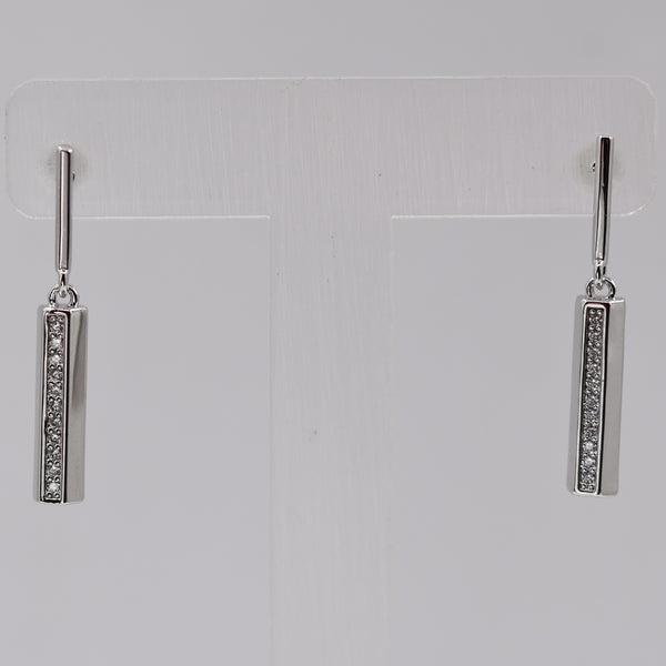 Cz covered barrel earrings