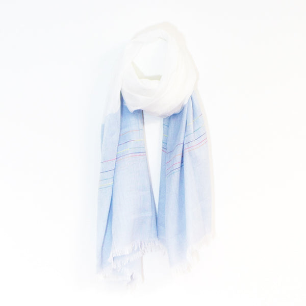 Fresh two tone fine raw edge scarf