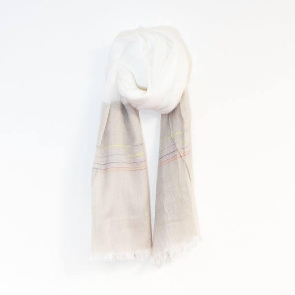 Fresh two tone fine raw edge scarf