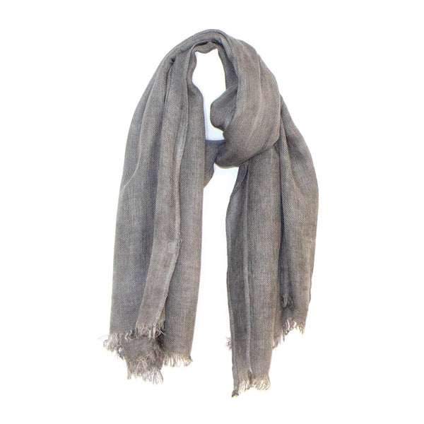 Plain substantial artisan scarf with raw edge