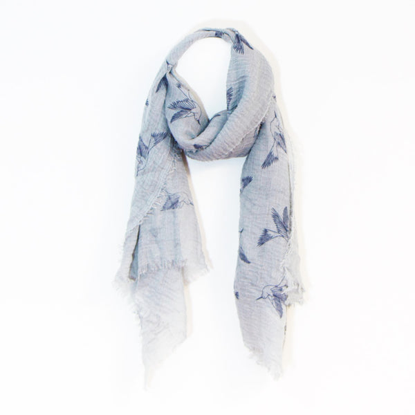 Crane print scarf