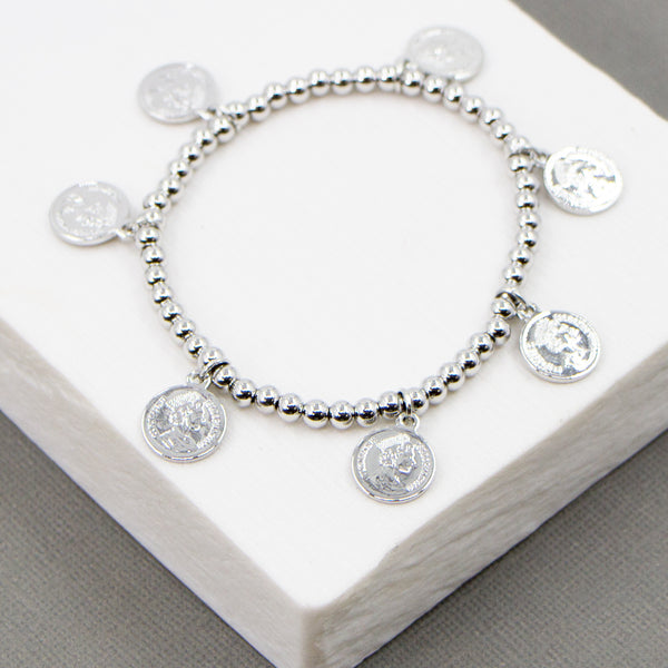 Multi coin beaded bracelet