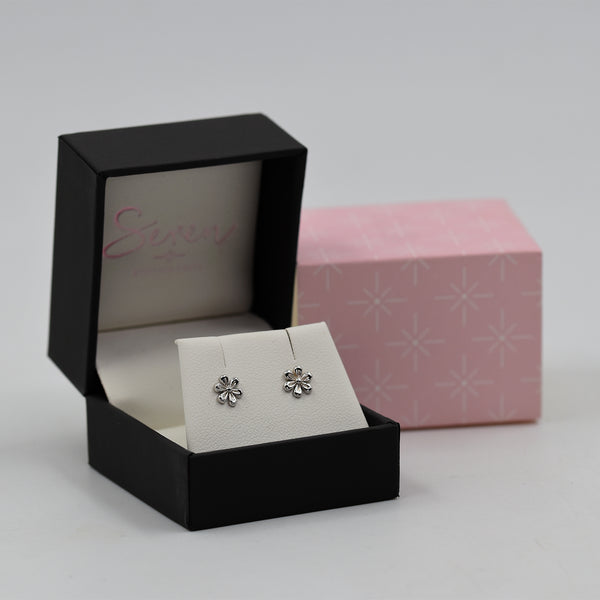 Sterling Silver flower stud earrings