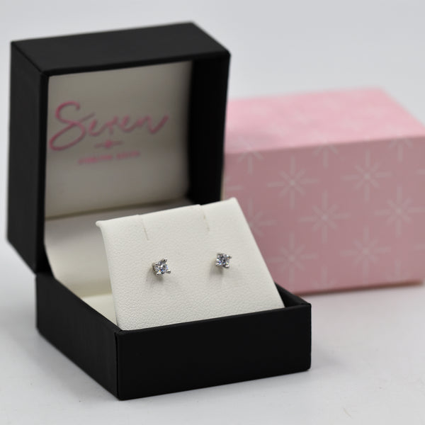 CZ crystal earrings 3mm