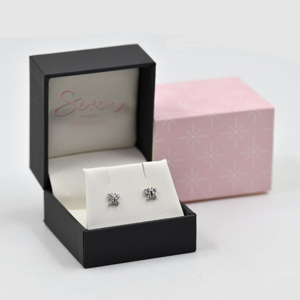 Butterfly shape CZ crystal stud earrings