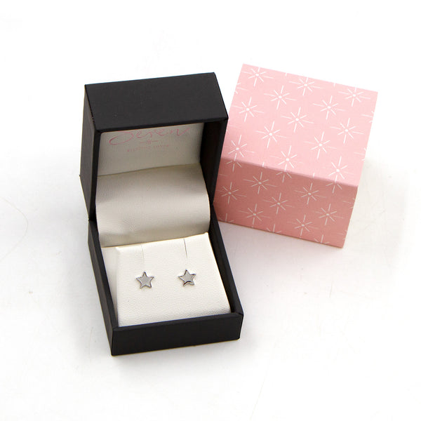 925 silver plain star studs