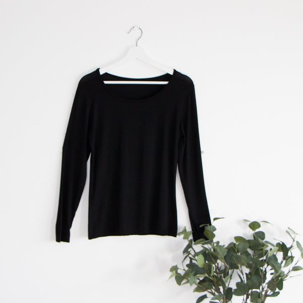 Plain long sleeve medium jersey top