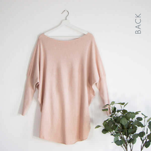 Fashionable subtle star back fine knit jumper