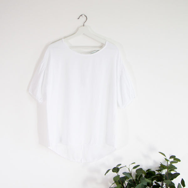 Tencel linen mix top with cute ties on the back