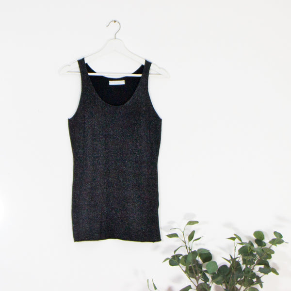 Fine knit glitter vest top