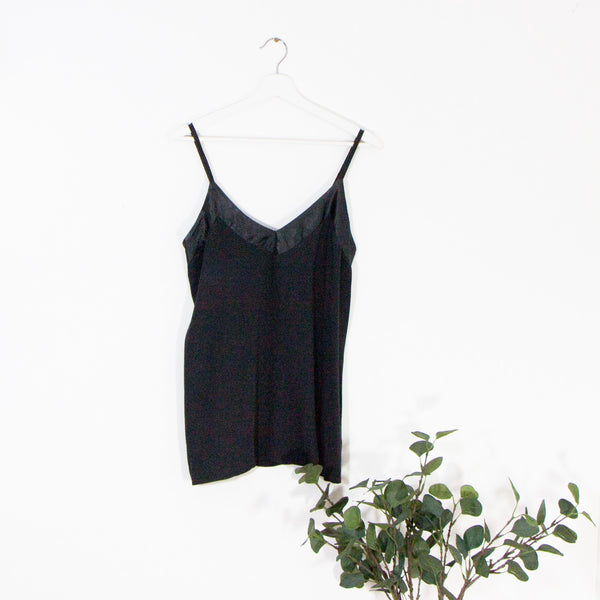 Viscose cami vest witha satin v-neck border