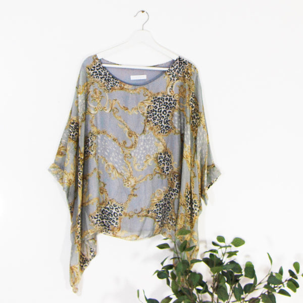 Regal animal print free size silk top