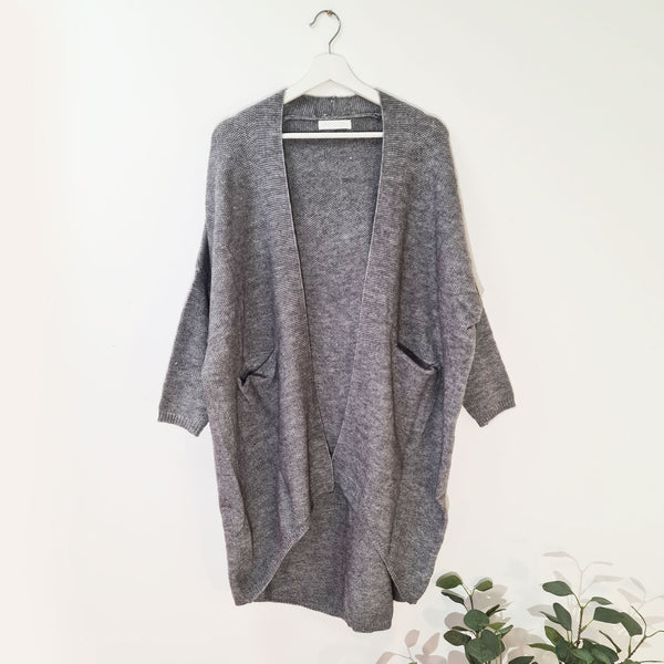 Soft touch long luxury cardigan with pockets