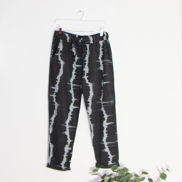 Jersey joggers with horizontal tie dye