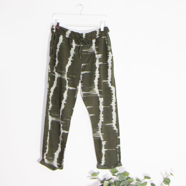 Jersey joggers with horizontal tie dye