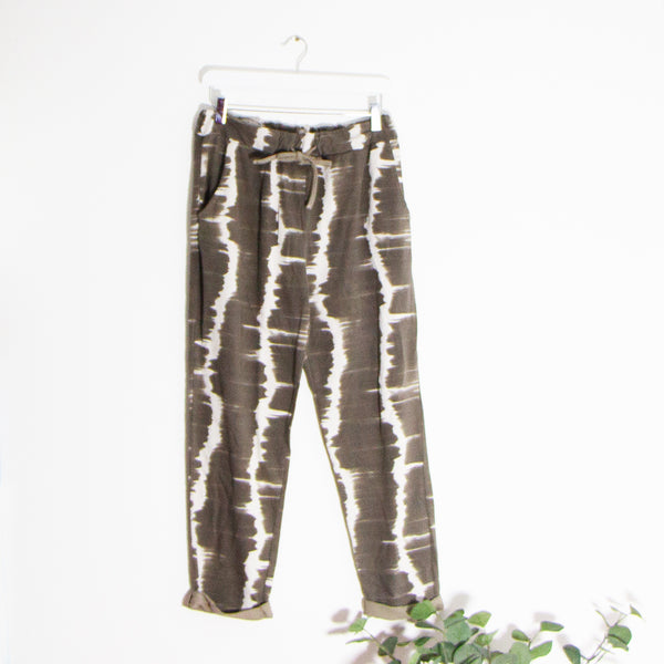 Jersey joggers with horizontal tie dye