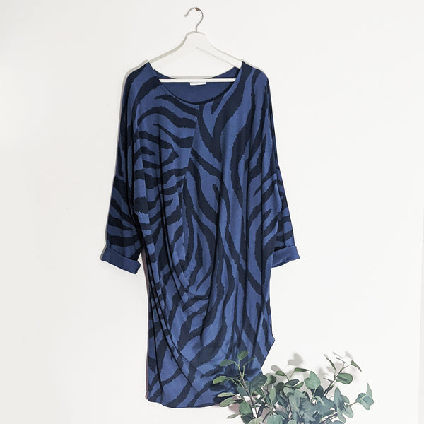 Flattering free size animal print dress