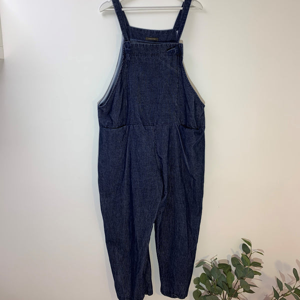 Vintage wash fine corduroy dungarees with tie shoulder strap