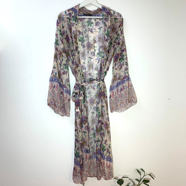 Long paisley silk kimono (S)