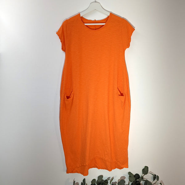 Plain jersey cover up dress with pockets