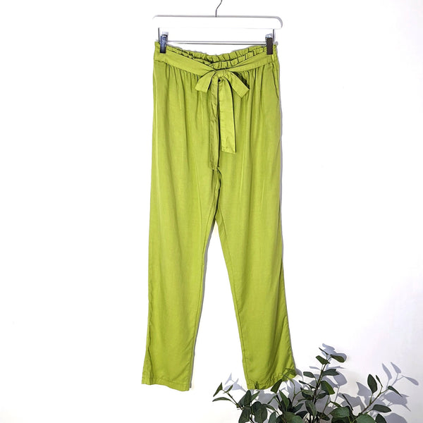 Lyocell elasticated and tie waist trousers (M)