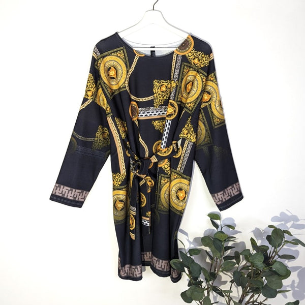 'Versace' style print belted tunic (S-M)