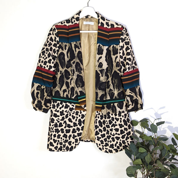 Animal fusion jacket ruched sleeves