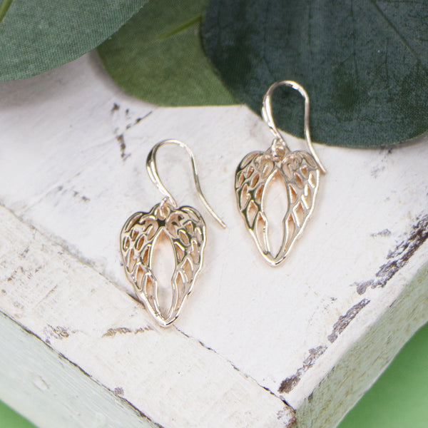 Angel wings on fish hook earrings