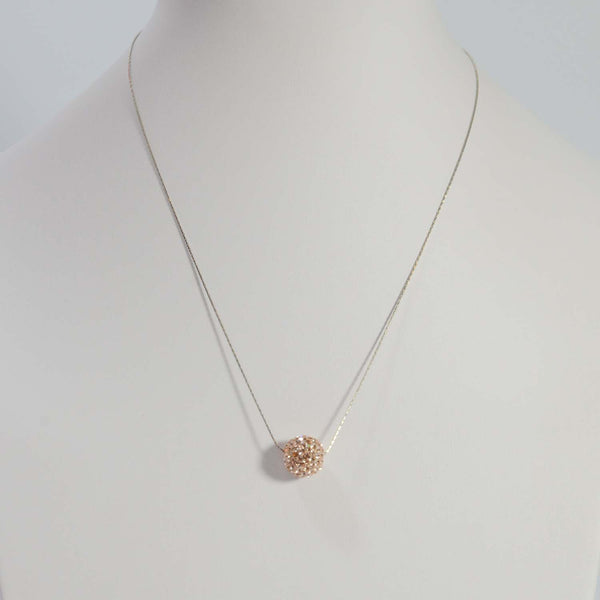 Delicate short simple chain necklace with diamante ball