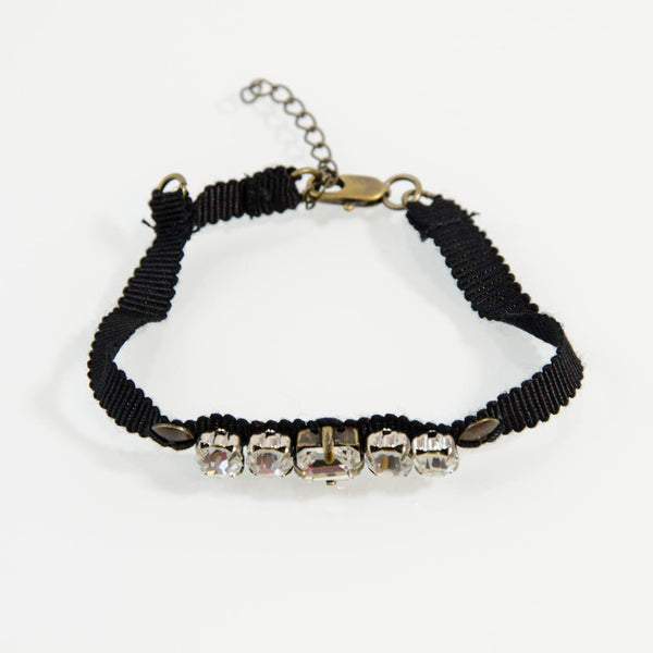 Material delicate bracelet with diamante