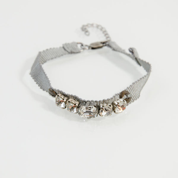 Material delicate bracelet with diamante