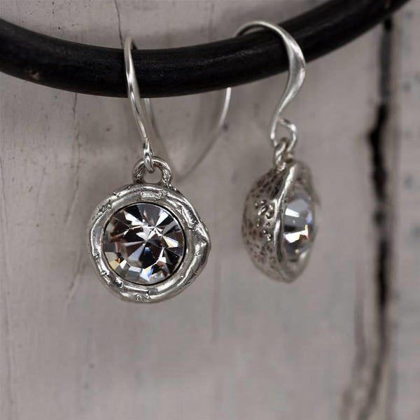 Delicate organic drop crystal earrings