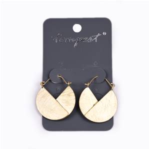 Cut away circle drop earrings with scratch finish