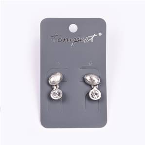 Nugget style stud with crystal drop earrings