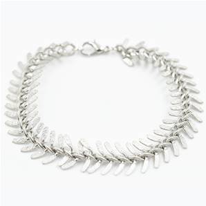 Layered organic shape bracelet in scratch finish