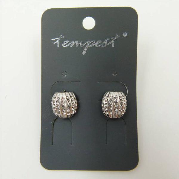 Contemporary oval groove earrings