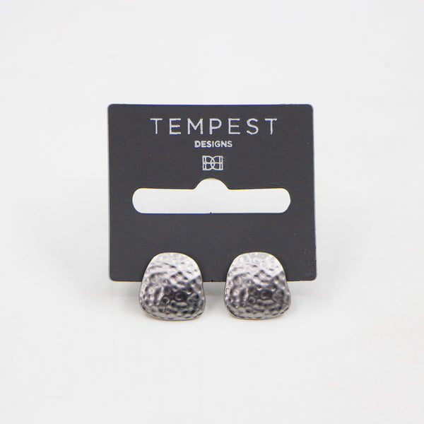 Contemporary beaten effect earrings