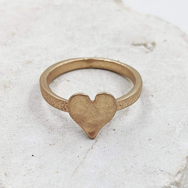 Heart motif ring