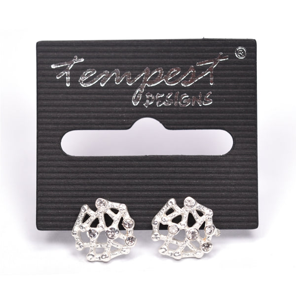 Irregular stud earrings with crystal