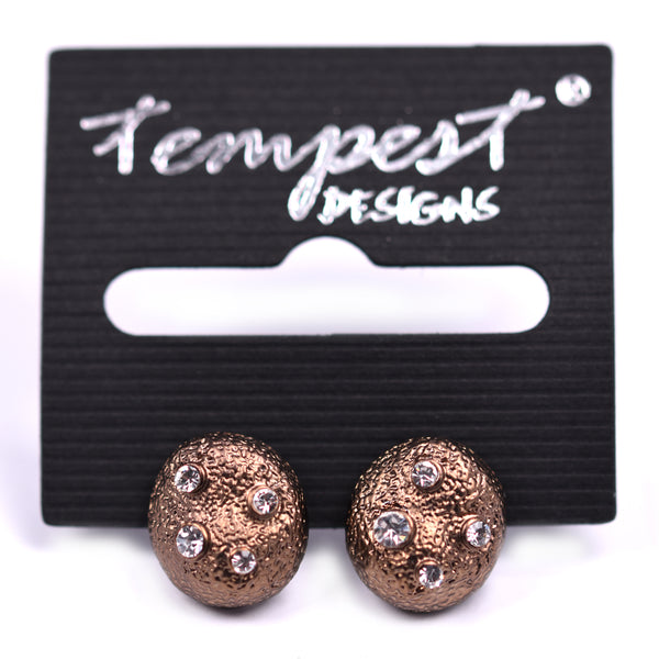 Little nugget style stud earrings with crystals