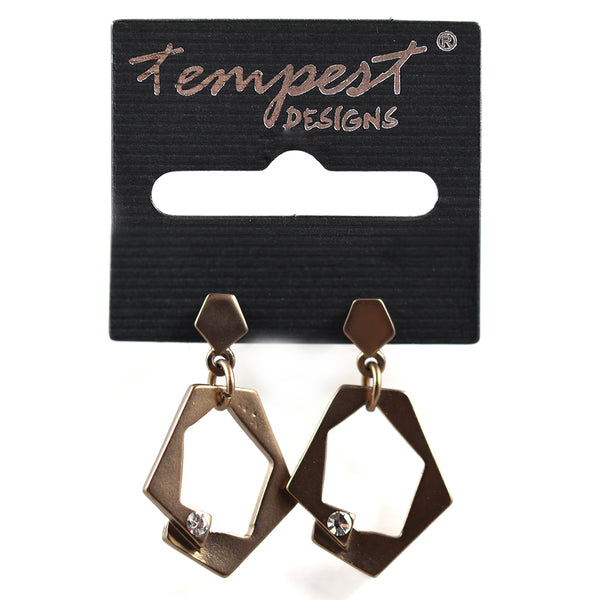 Geometric cut out shape drop earrings