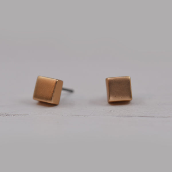 Matt Gold Square Post Earring