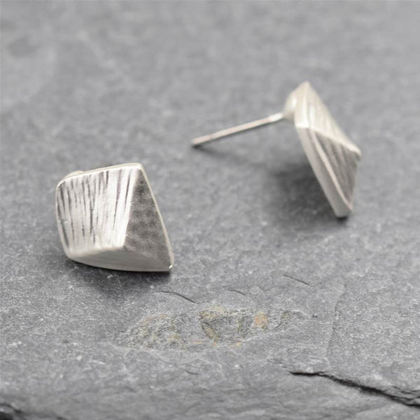 Textured pyramidesque stud earrings