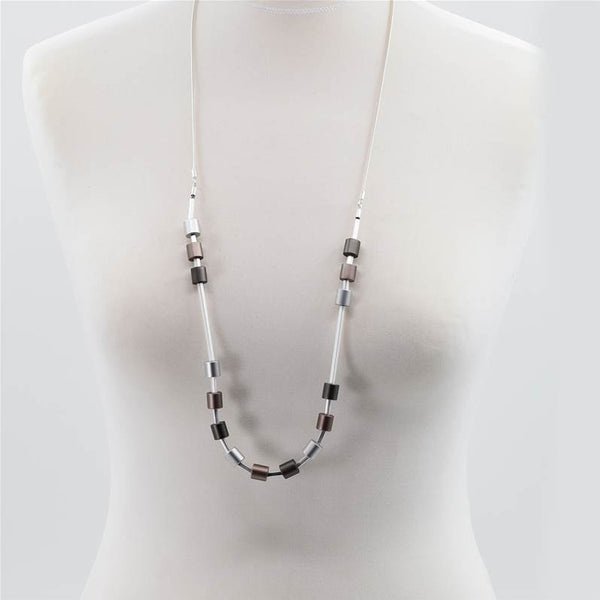 High quality cylindrical mid length necklace with tube space