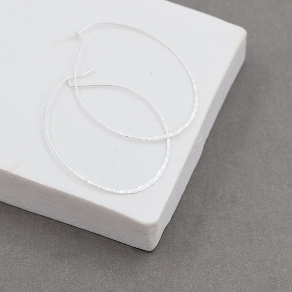 Delicate & fine oval hoop contemporary earrings