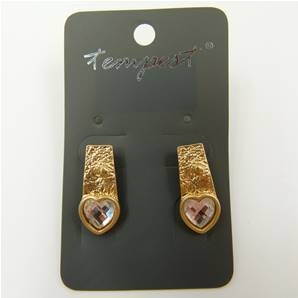 Heart shape dropper earring