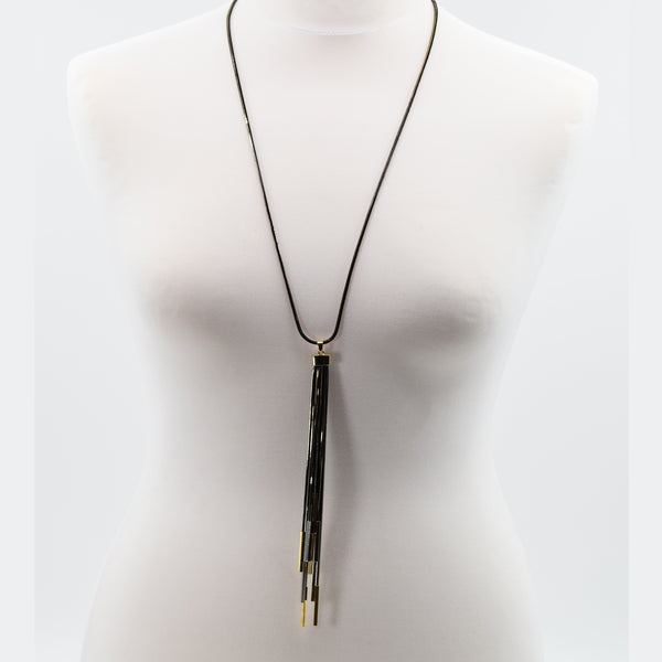 Long snake chain necklace with tassel