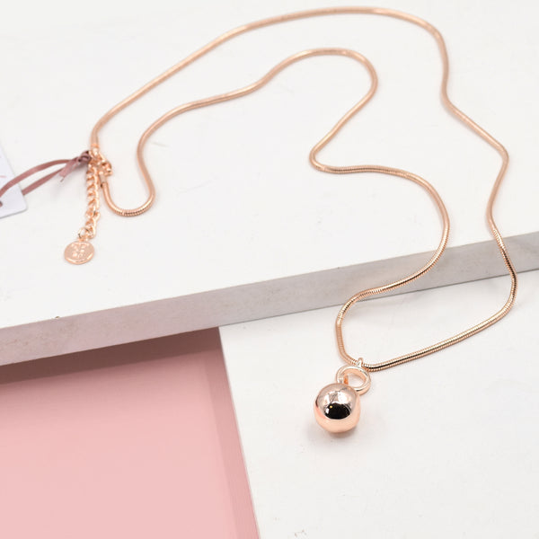 Orb shape pendant long chain necklace